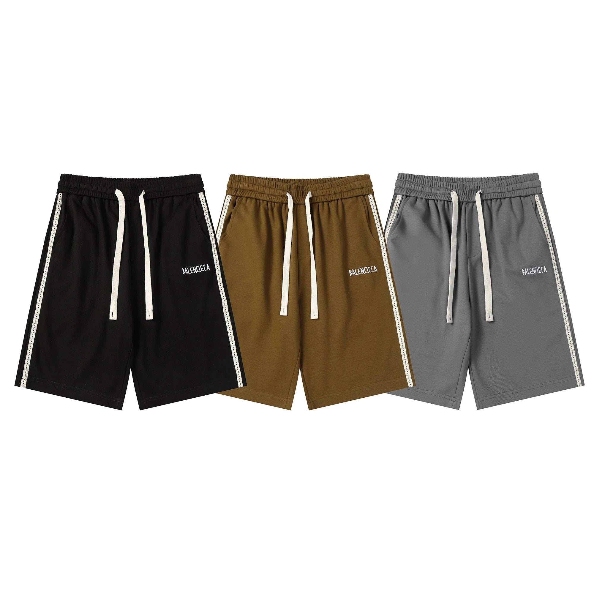 Balenciaga Shorts Letter Embroidery logo Five-point Shorts25ss New Drawstring Casual Summer Pants5Two-in-One Casual Sweatpants for Men and Women, Pure Cotton Joggers
