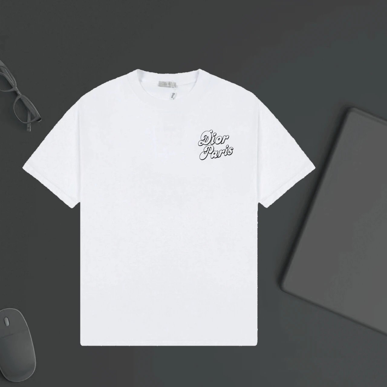 Dior T-shirt Chest Letter Print logo round Neck Short Sleeve25ss New Pure Cotton Unisex Style T T-shirt OS Loose Fit Base Shirt Half Sleeve T-Shirt Top Half Sleeve