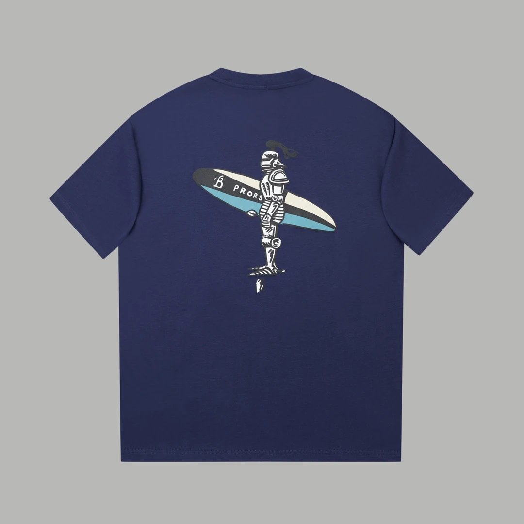 Burberry T-shirt Back Surf Rider Print logo round Neck Short Sleeve25ss New Pure Cotton Unisex Style T T-shirt OS Loose Fit Base Shirt Half Sleeve T-Shirt Top Half Sleeve