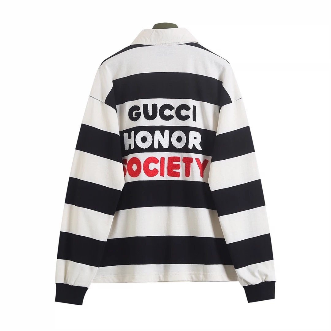 Gucci Hoodie Cat Print Long Sleeve Polo Casual Loose Pullover Base Shirt Unisex Top24ss Autumn and Winter New Products