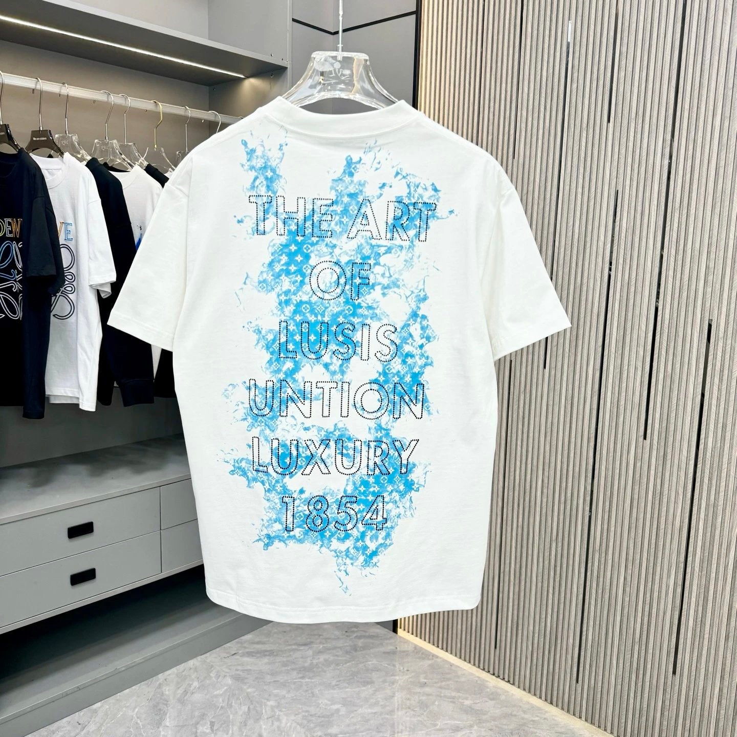 Louis Vuitton LV T-shirt Backside Alphabet Number Dot Print logo round Neck Short Sleeve25ss New pure cotton T Unisex T-Shirt OS Loose Fit Base Shirt Top Half Sleeve T-Shirt