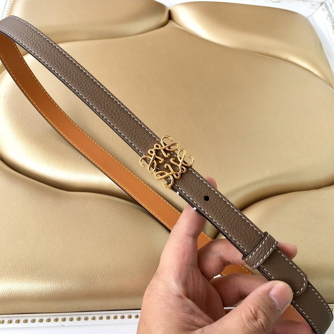 LOEWE Belt Top version Original Sample Women's Clothes Original Order Belt Width2.0cm Genuine Goods Quality Counter Full Set of Packaging Selected Imported First Layer Calfskin Leather Feel Comparable to Genuine Goods Boutique Letter Buckle Official Net S