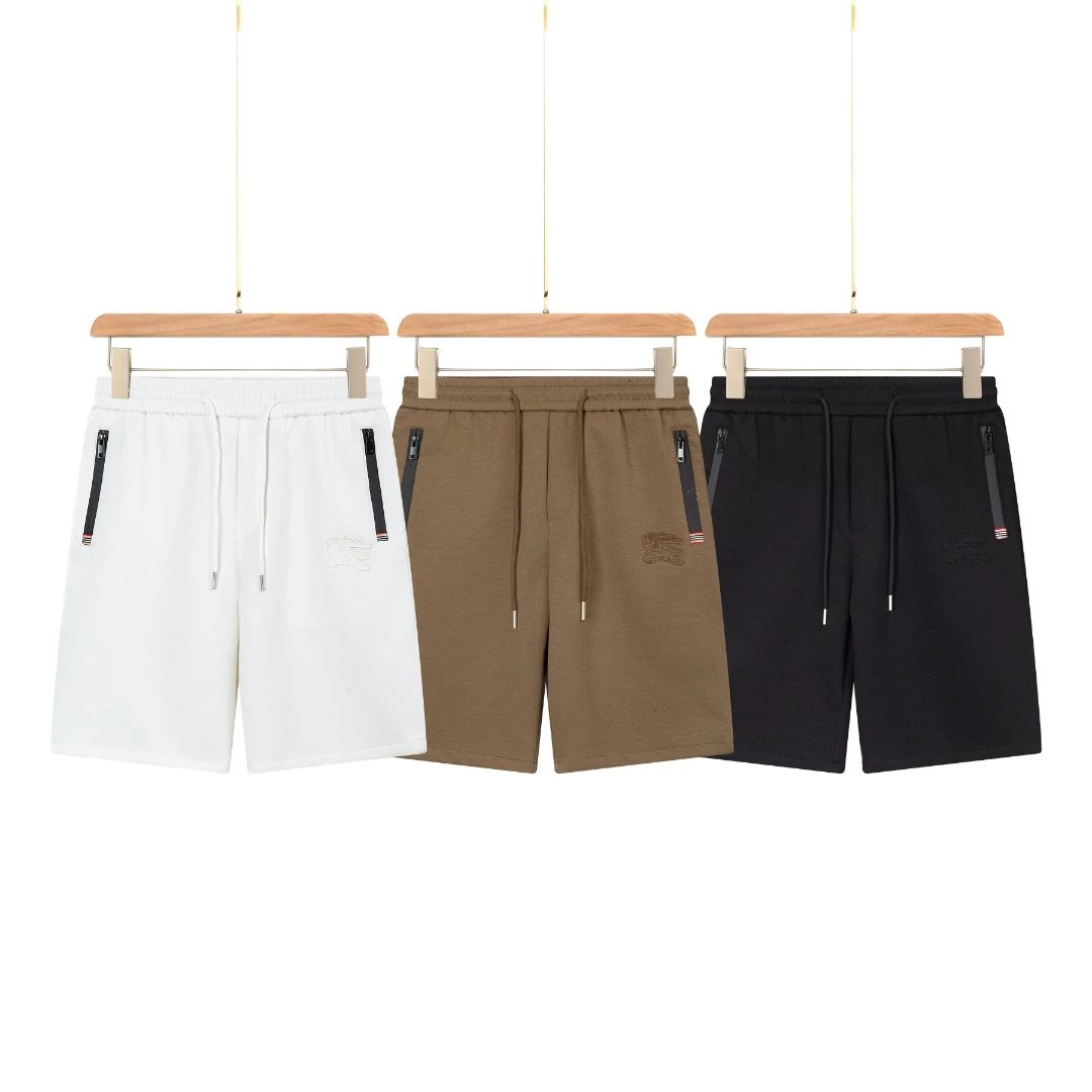 Burberry Shorts Front Knight Patch Embroidery logo Five-point Shorts25ss New Drawstring Casual Pants for Men and Women, Summer Style5Two-in-One Casual Sweatpants Pure Cotton Joggers