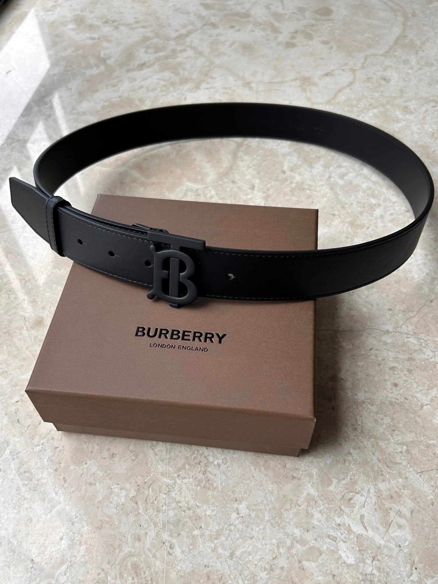 Burberry Belt Top version 【Original Custom】Original New Men's Leather Belt Width3.5cm Double-Sided Imported First Layer Calfskin Full Grain Leather Genuine Goods Quality Original Letter Rotating Buckle Counter Full Set Gift Box Packaging B Home Belt