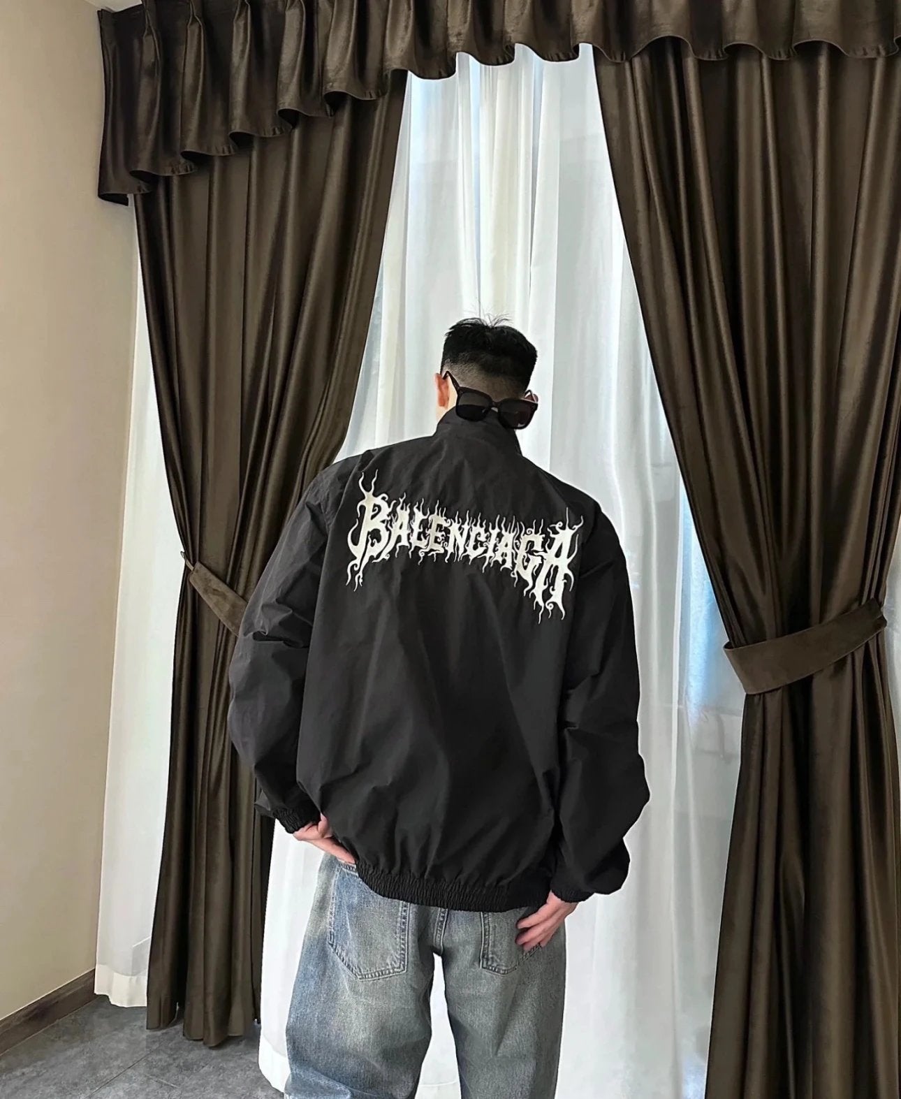 Balenciaga Jackets 71Flame Totem Heavy Embroidery Jacket Unisex Windproof Waterproof Outdoor Thermal Jacket