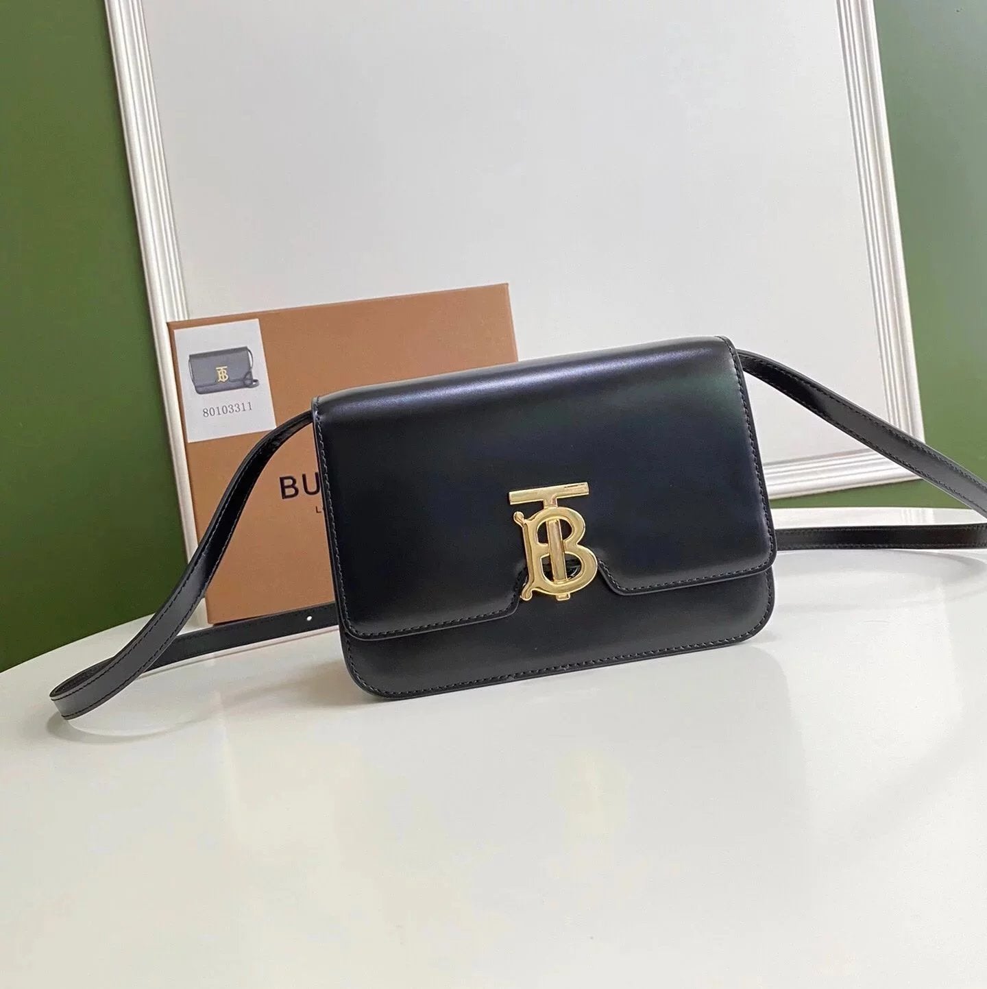 Burberry Women's Bag Top version 【Surrogate Shopping Edition】New TBBag Twist Lock Bag Square Bag Women's Cow Leather Bag Crossbody Bag Box Camera Bag Stewardess Bag