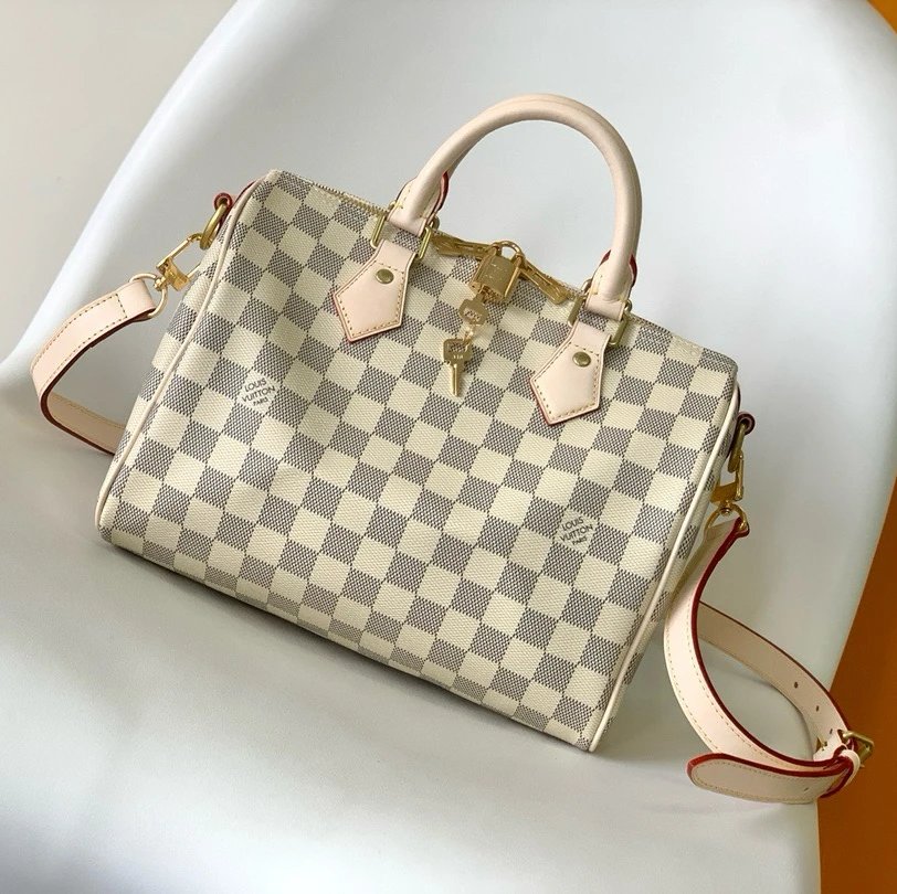 Louis Vuitton LV Women's Bag 【Version】M41112Required S*PEEDY25Presbyopic Pillow Bag M41113speed30Handbag M41112Checkerboard N41367Shoulder Messenger Bag Handbag Shoulder Bag Messenger Bag Women's Bag N42373White Plaid M41106Large Size40