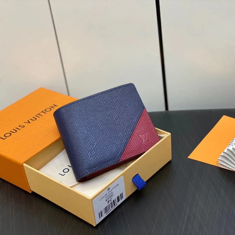 Louis Vuitton LV Wallets/Clutches Top version 【Look for Picture Details:**Original Order Taiwan Goods】M30980Dark Blue Full Leather the Suit Wallet Series BRAZZA Wallet Men's Wallet