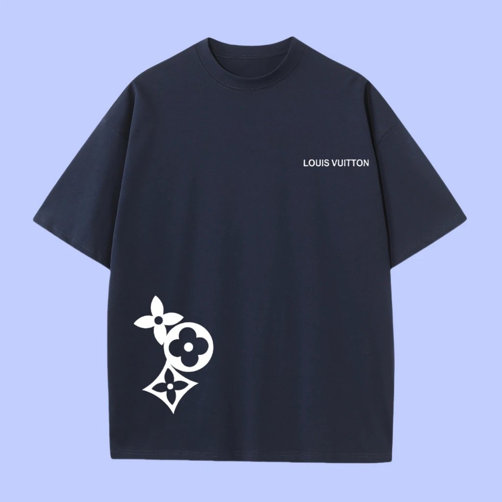 Louis Vuitton LV T-shirt Pre-printed Floral Pattern logo round Neck Short Sleeve25ss New Pure Cotton Unisex Style T T-shirt OS Loose Fit Base Shirt Top Half Sleeve T-Shirt
