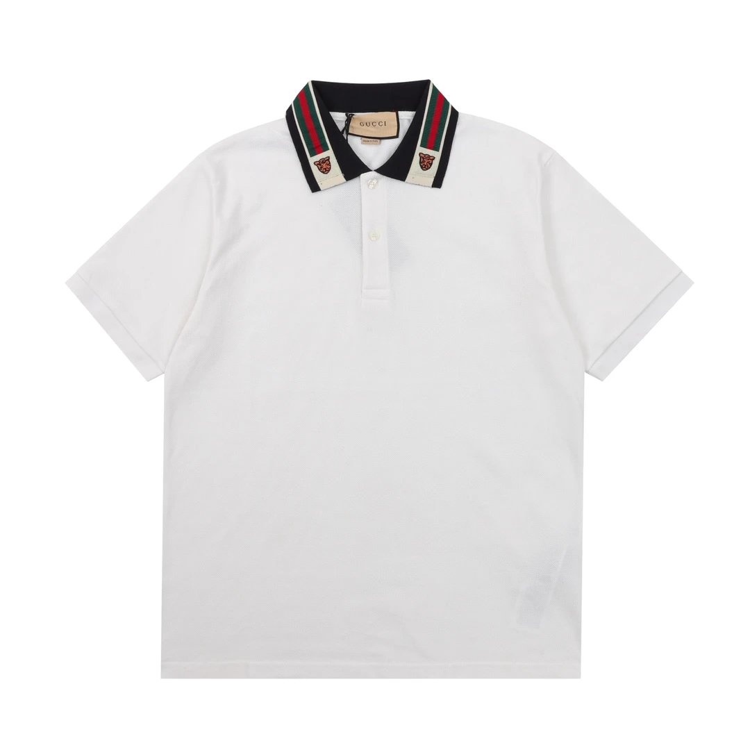 Gucci T-shirt Tiger Head Collar logo Embroidery POLO Shirt Lapel Short Sleeve25ss New Unisex Commuter Short Sleeve Summer Loose Fit T Business Shirt Plus Size T-Shirt