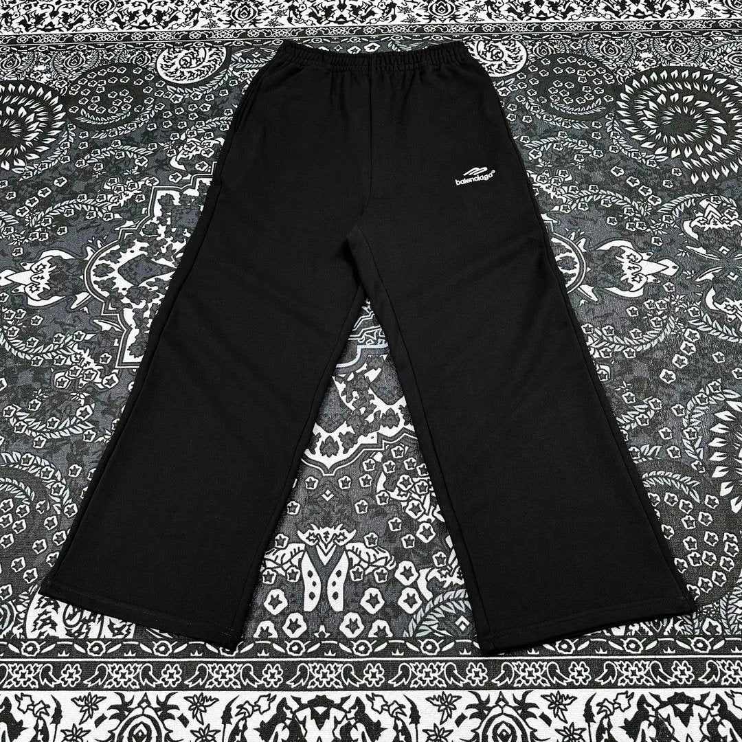 Balenciaga Sweatpants Classic Scythe Double Hook logo Embroidered Solid Color Versatile Casual Sweatpants Long Pants Wide-leg Pants Straight-leg Pants High-waisted Pants Unisex Sports Pants24ss Autumn and Winter New Products