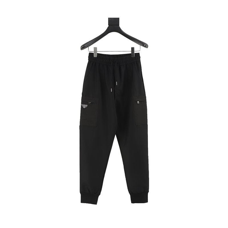 PRADA Sweatpants Side Pocket Triangle Mark Casual Trousers for Men and Women