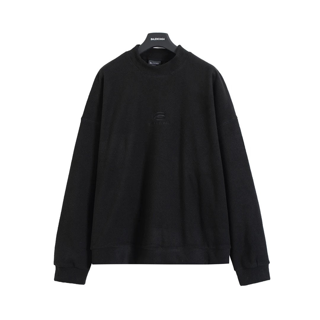 Balenciaga Hoodie 24FW Polar Fleece Double Ring Embroidered Crewneck Sweatshirt Pullover Unisex Sports Casual Loose Fit Versatile New Autumn Winter Collection