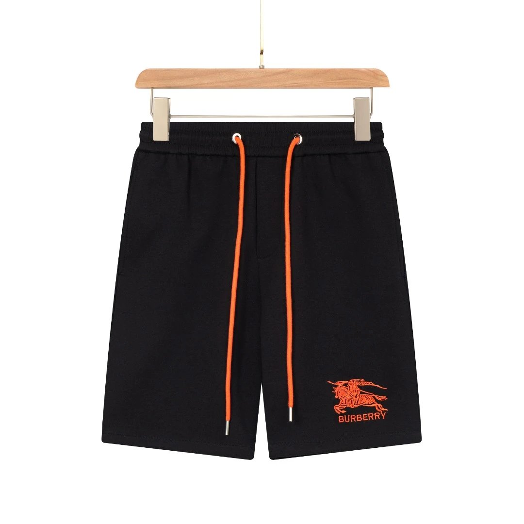 Burberry Shorts Front Knight Embroidery logo Five-point Shorts25ss New Drawstring Casual Summer Pants American Style5Two-in-One Casual Sweatpants for Men and Women, Pure Cotton Joggers