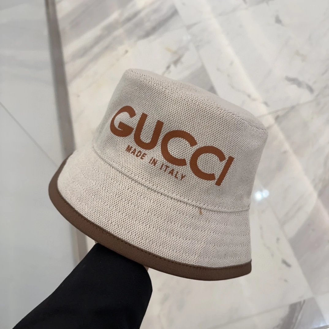 Gucci Hat Branded Letter Print logo Fisherman Hat Casual Sun Protection UV Protection Plain Face Covering Sun Hat Outdoor Versatile Flat Top Bucket Hat