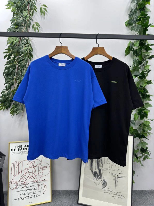 OFF-White T-shirt Top Version Counter Same Style Cotton Short Sleeve T T-shirt Men's and Women's Loose Summer Base Casual Half Sleeve