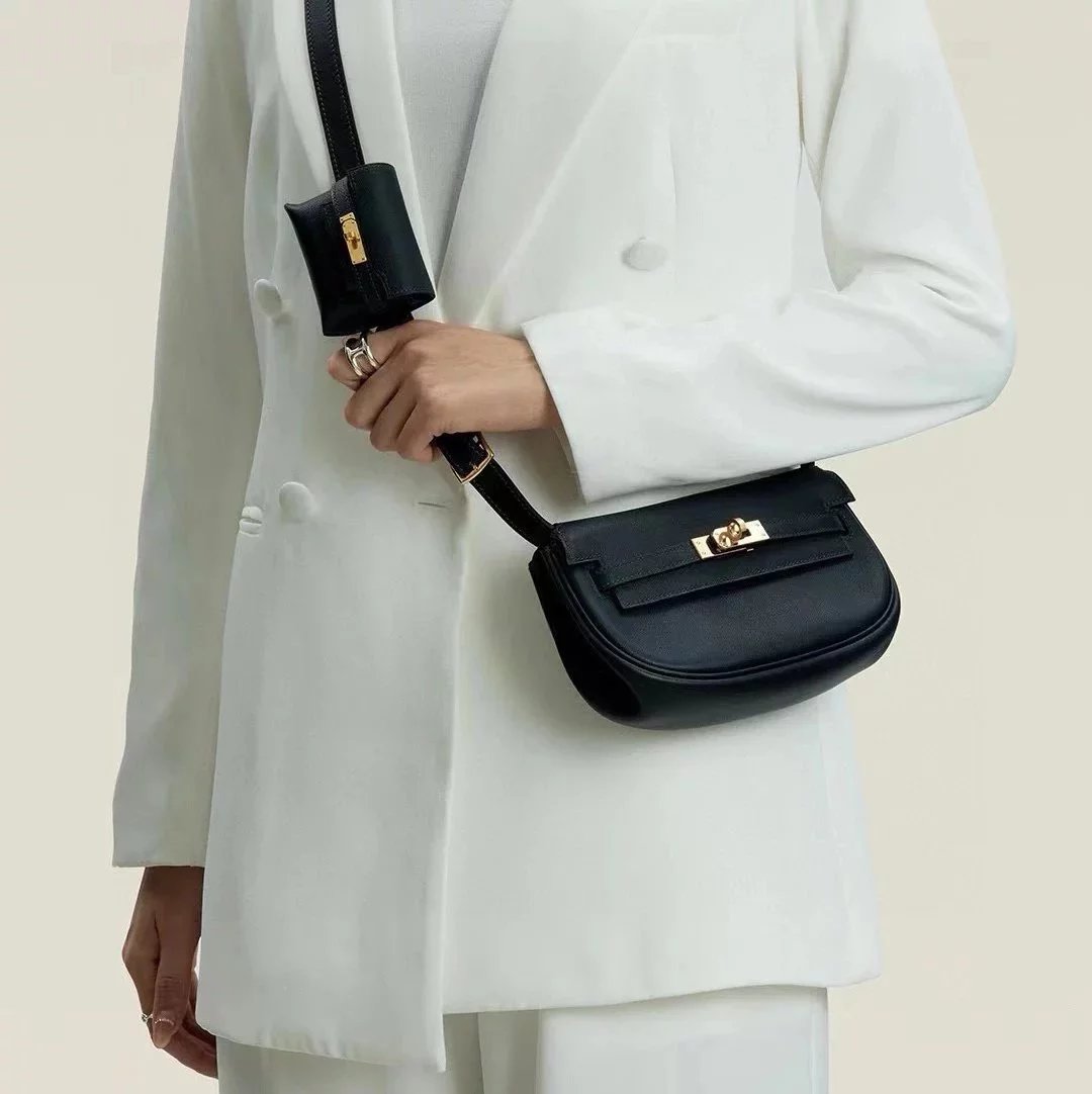 Hermes women's bag Top version Original Leather Custom Handmade Stitching Surrogate Shopping Level24New kellymoove Waist Bag Swift Women's Leather Shoulder Crossbody Chest Bag