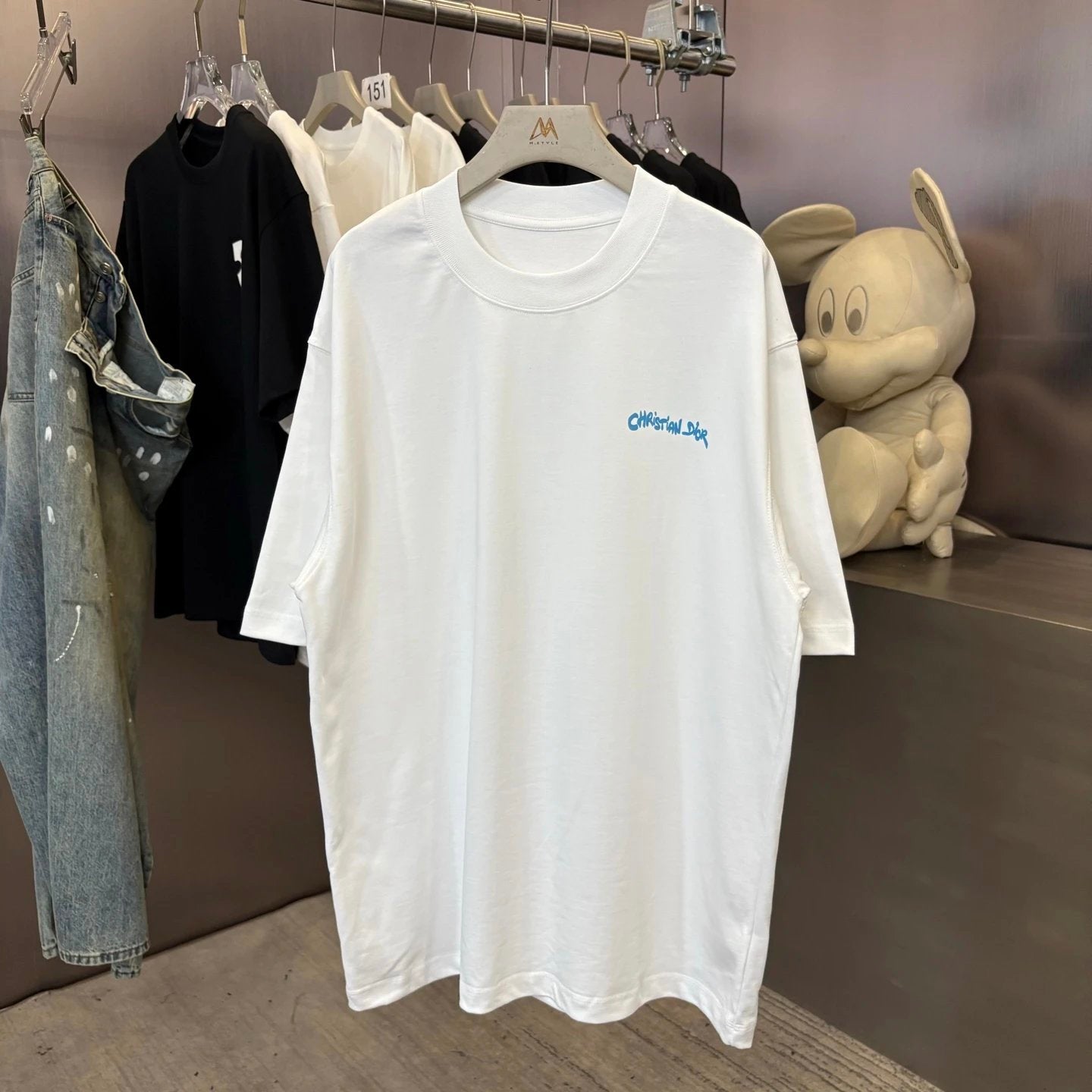 Balenciaga T-shirt Front and Rear Letter Printing logo round Neck Short Sleeve25ss New Pure Cotton Unisex Style T Casual T-Shirt Base Layer Shirt OS Loose Fit Half Sleeve Top Plus Size