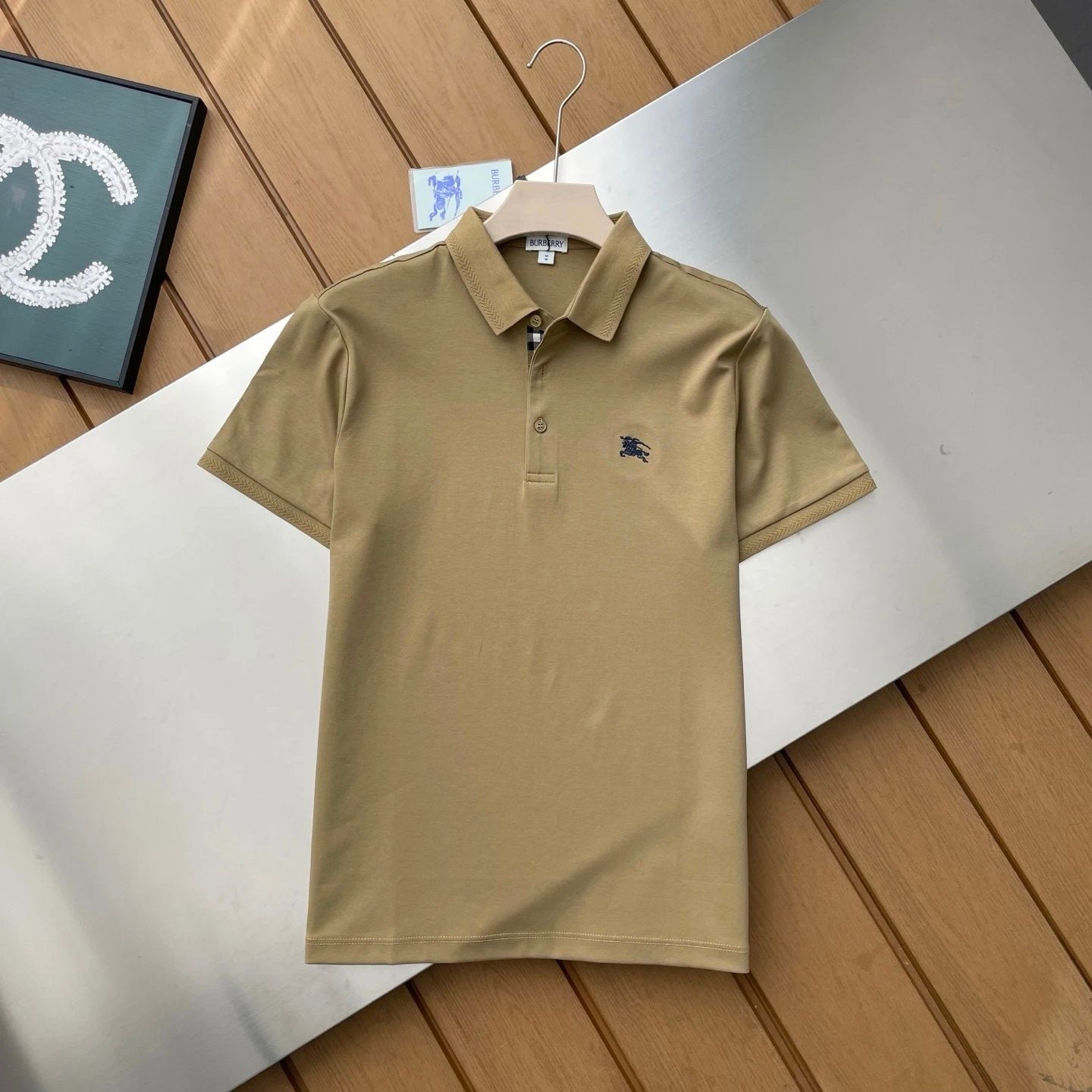 Burberry T-shirt Chest Logo logo Embroidery POLO Shirt Lapel Short Sleeve25ss New Unisex Summer Loose Short Sleeve T Business Commuter Short Sleeve Shirt Plus Size T-Shirt
