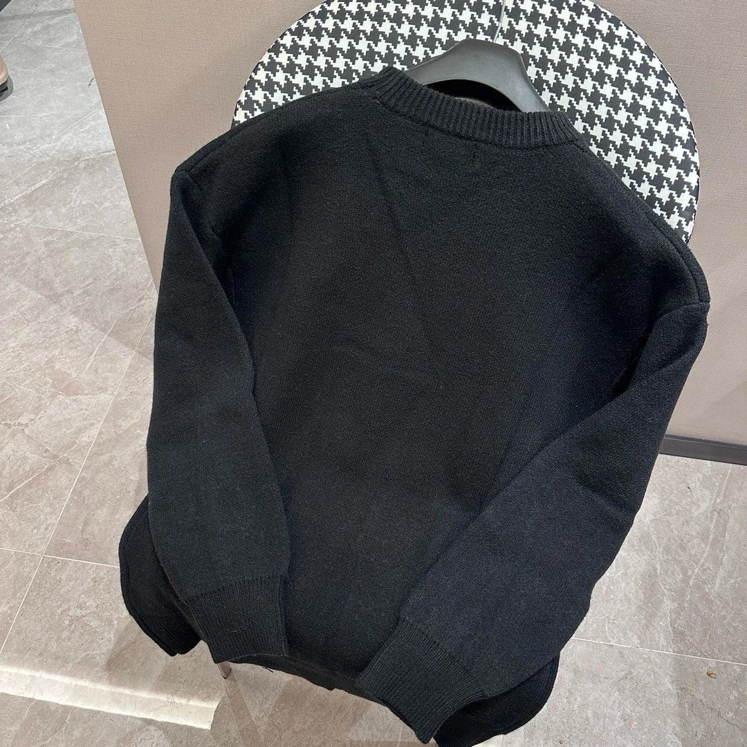 Balenciaga Sweater Autumn Winter New Multi-Language Couple Versatile Knitted Crew Neck Sweater Coat