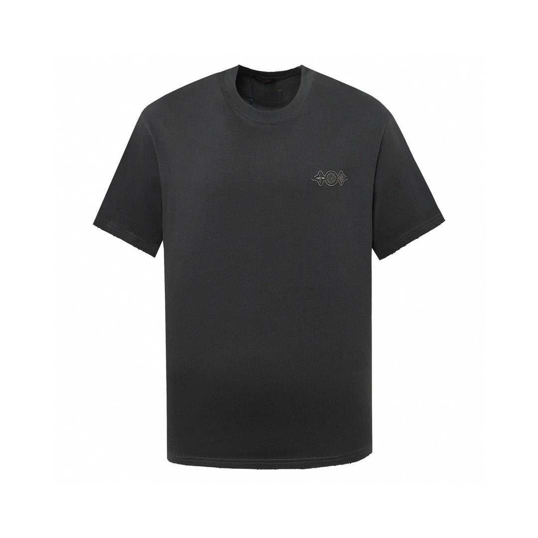 Louis Vuitton LV T-shirt Appliqué Embroidery Logo logo round Neck Short Sleeve25ss New Pure Cotton Unisex Style T T-shirt OS Loose Fit Base Shirt Short Sleeve T-Shirt Top