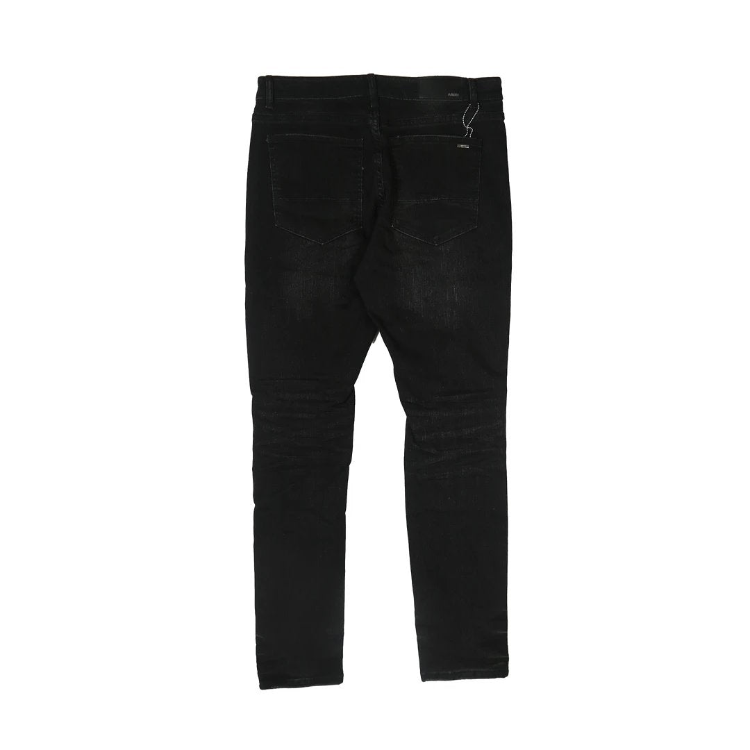Amiri Jeans Jeans Water Washed Hole Denim Trousers Slim Fit Spat High-Waisted Trousers Men's and Women's Same Long Pants24ss Autumn and Winter New Products