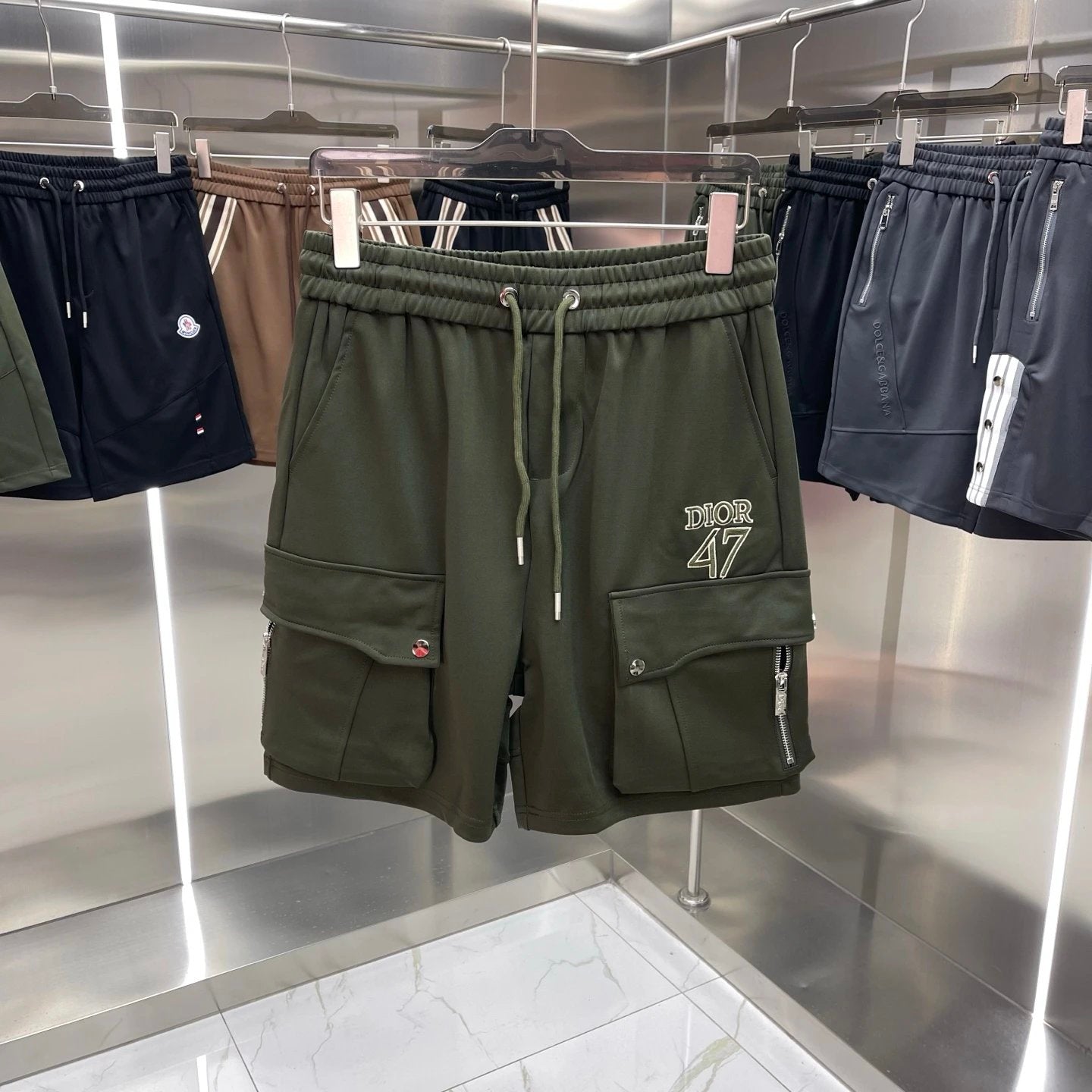 Dior shorts Front Letter Embroidery logo Five-point Shorts25ss New Drawstring Casual5Two-Piece Casual Sweatpants Summer Pants Unisex Pure Cotton Sweatpants