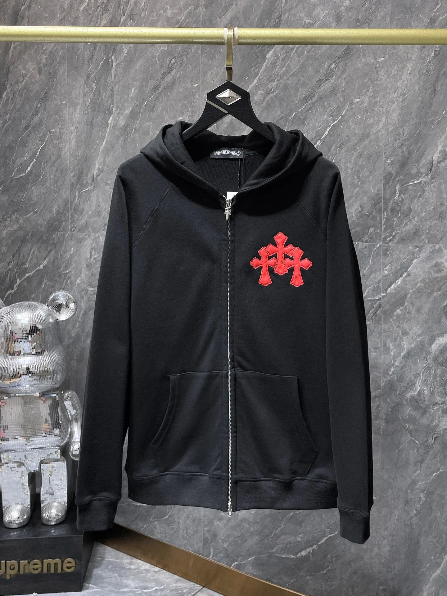 Chrome Hearts Hoodie Cross Hooded Sweater Loose Men's and Women's Zipper Hoodie