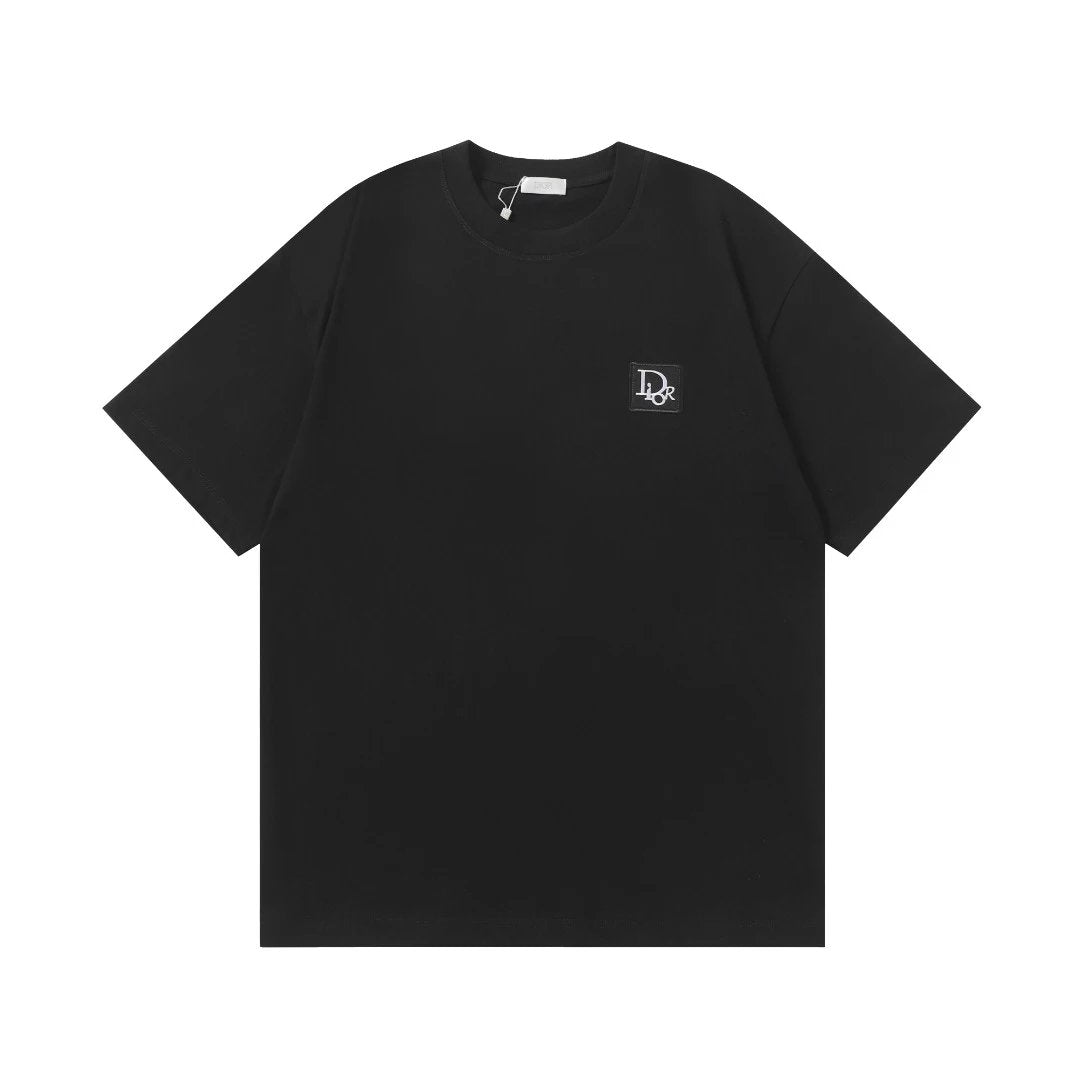 Dior T-shirt Chest Letter Embroidery logo round Neck Short Sleeve25ss New Pure Cotton Unisex Style T Casual T-Shirt Base Layer Shirt OS Loose Fit Half Sleeve Top Plus Size