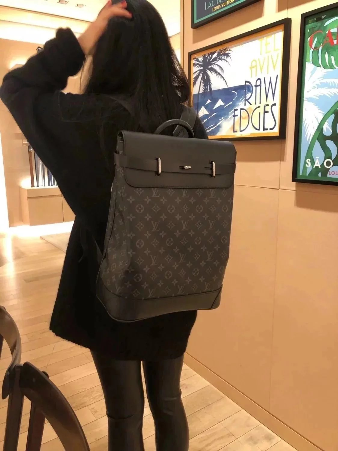 Louis Vuitton LV Backpack Top version 【Original Highest Version】Spring and Summer New Limited Edition Men's Backpack Backpack Steamer Handbag Backpack Travel Bag Hiking Backpack Men's and Women's Bags Schoolbag M44052