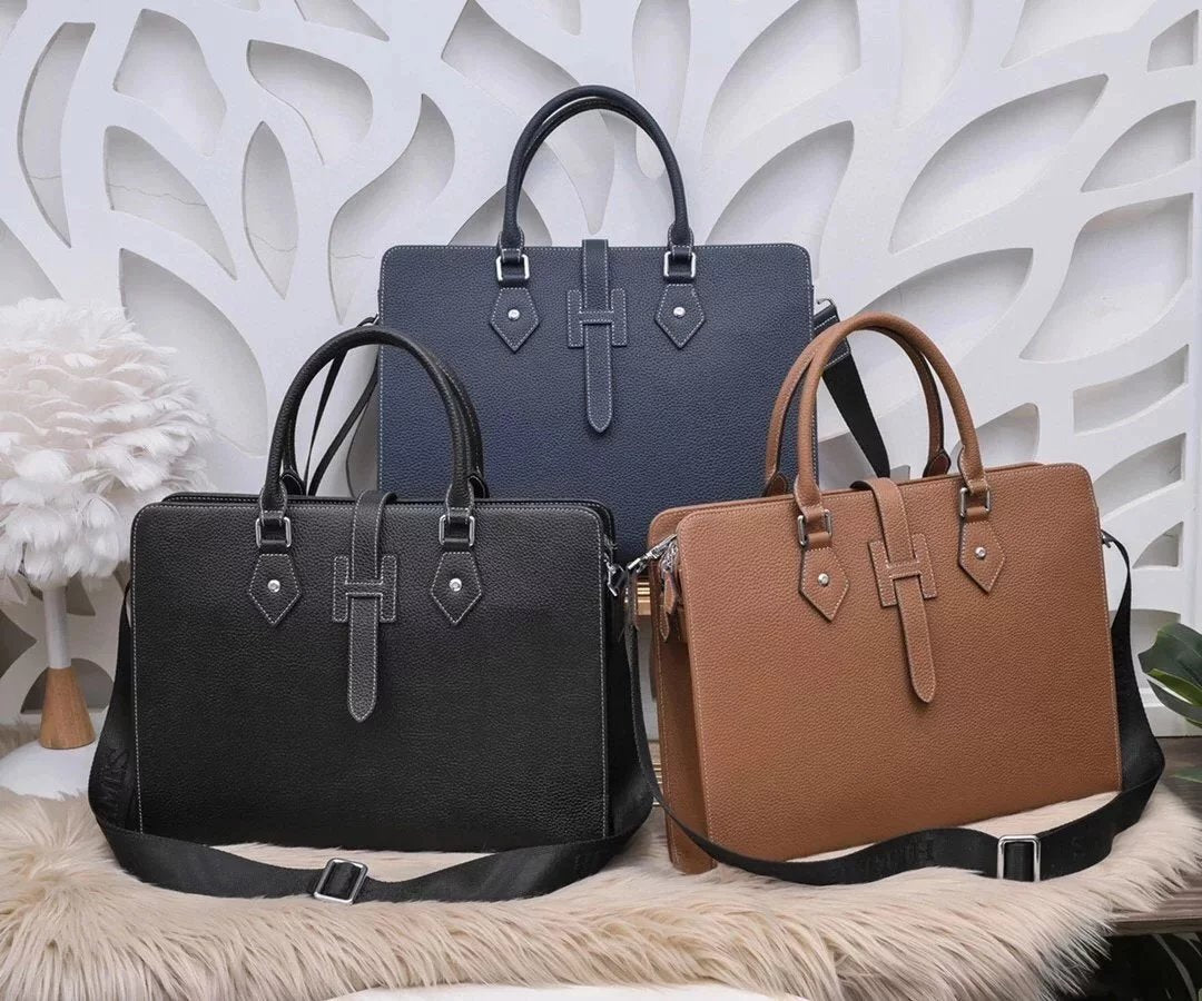 Hermes men's bag Top version Can Support Counter Comparison Genuine Goods Quality Men's Bag Briefcase Shoulder Bag Messenger Bag Handbag Handbag