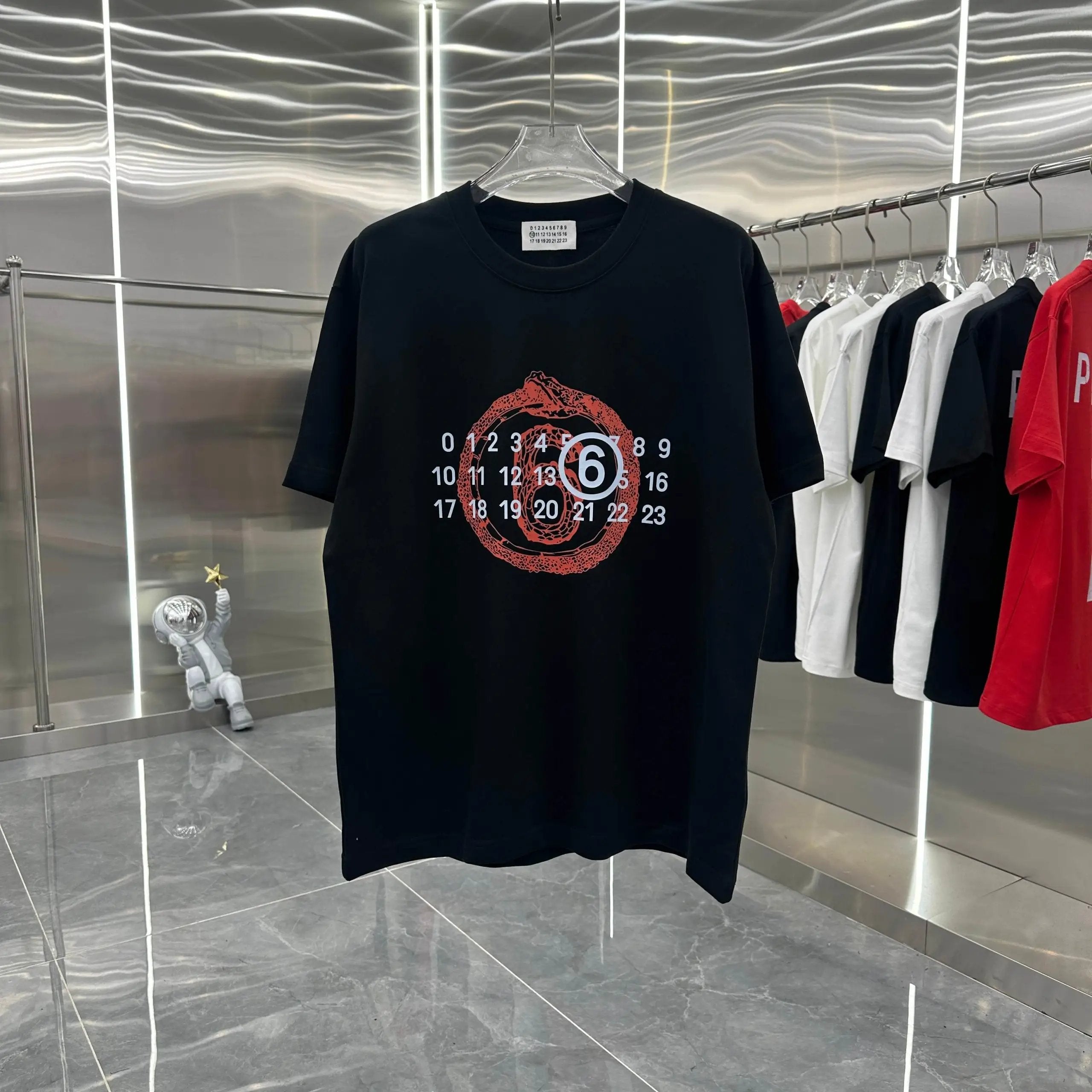 Maison Margiela T-shirt Unique Chest Print logo round Neck Short Sleeve25ss New pure cotton T Unisex T-Shirt OS Drop Shoulder Loose Fit Base Shirt Top T-Shirt Short Sleeve