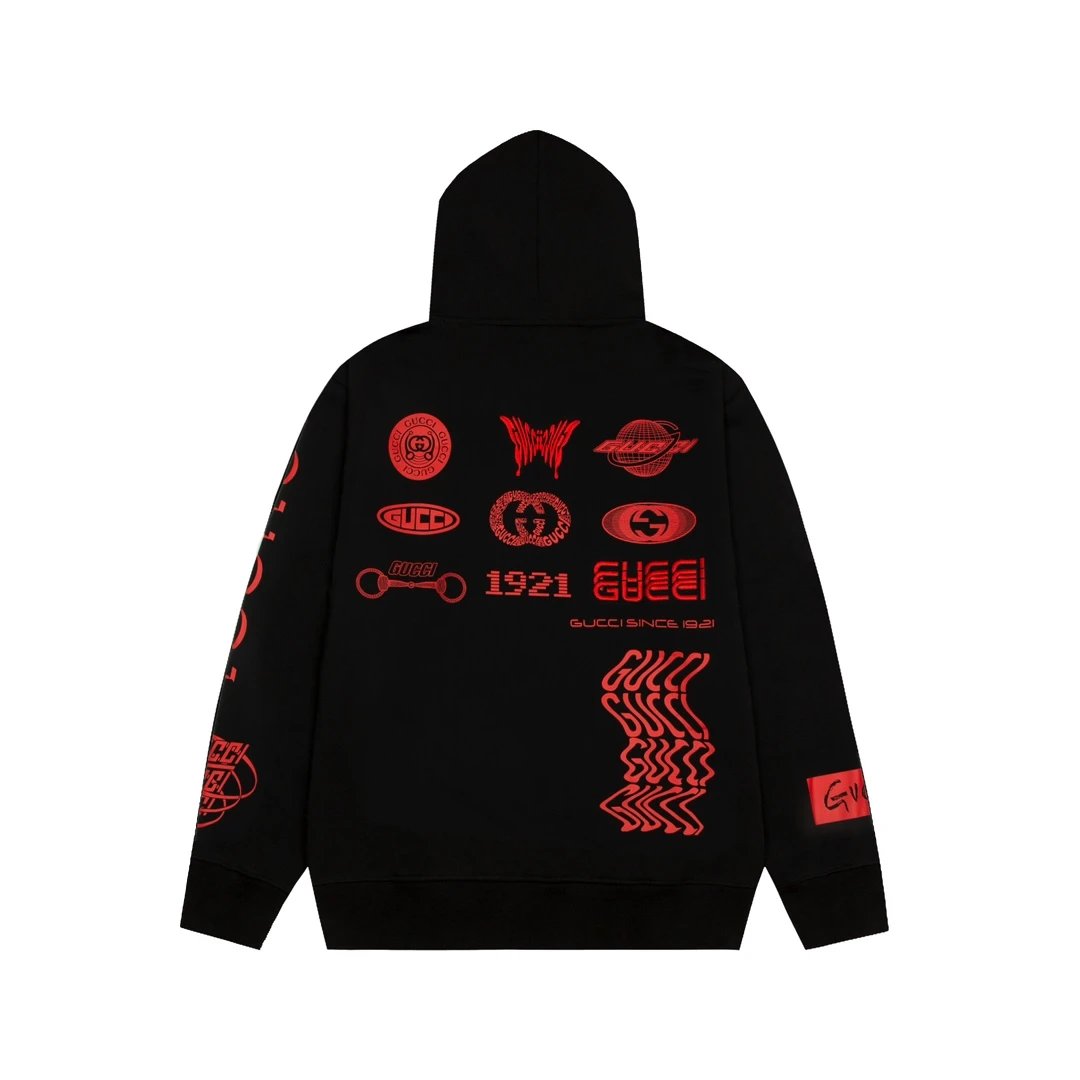 Gucci Hoodie Star Style Multi-Detail Micro-Embroidered Hoodie Sweatshirt Jacket Unisex Sports Casual OS Loose fit versatile style