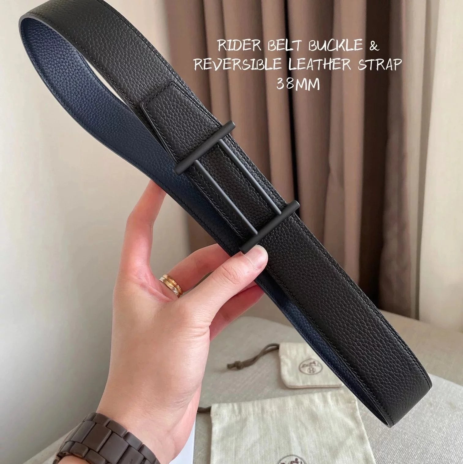 Hermes Belt Top version Exclusive Mobile Phone Real Shot High Quality Double-Sided Imported First Layer Cowhide Men's Belt Double-Sided Available h Home Belt Fashion All-Match Clothes Accessories Width3.8cm