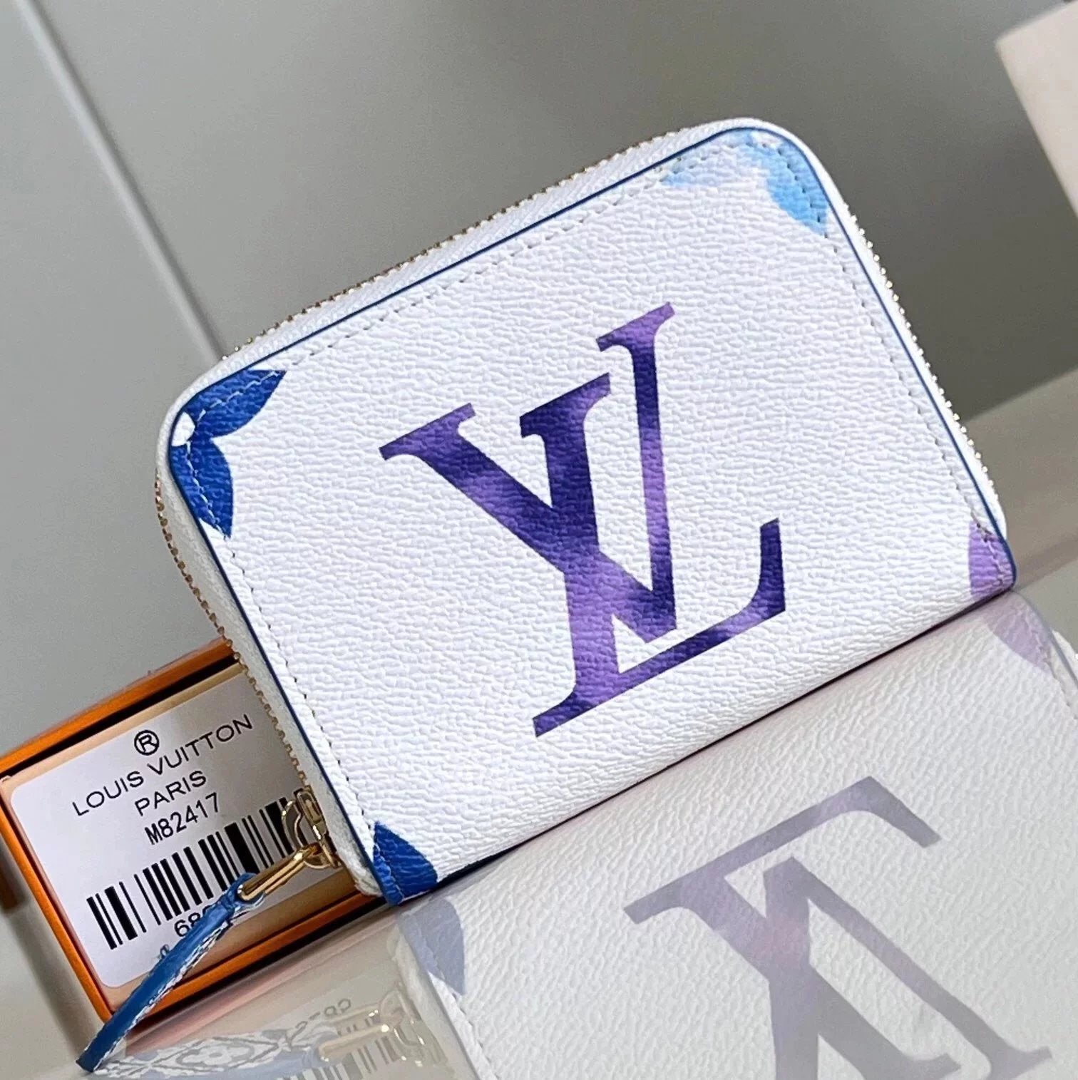 Louis Vuitton LV Wallets/Clutches Top version 【Exclusive Real Shot】Brand New White Silk Screen GiantMonogram Printing Series Cosmetic Bag Wallet Card Bag Genuine Leather Women's Bag
