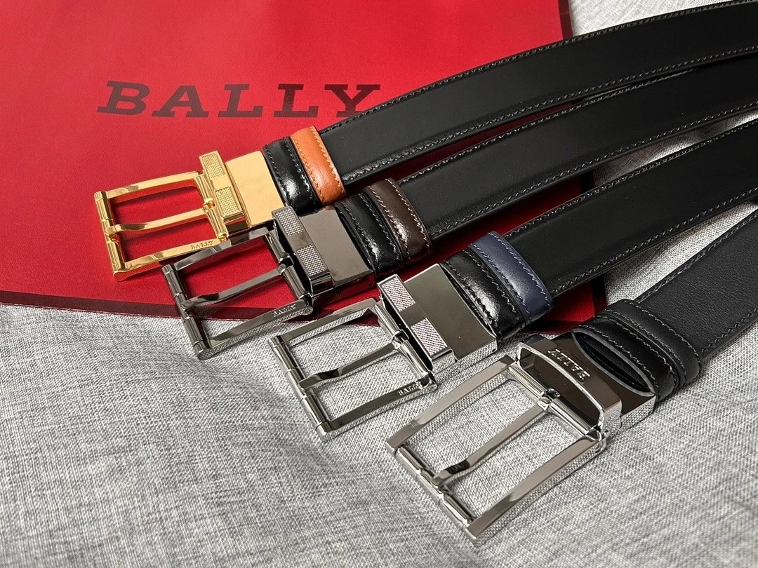 Bally Belt Top version Original Single Belt Counter New Men's Double-Sided Casual Business Belt Wide3.4cm Double-Sided Head Layer Cowhide Belt First Layer Cow Leather Belt Men and Women Business Casual Belt Belt Men's Leather Belt