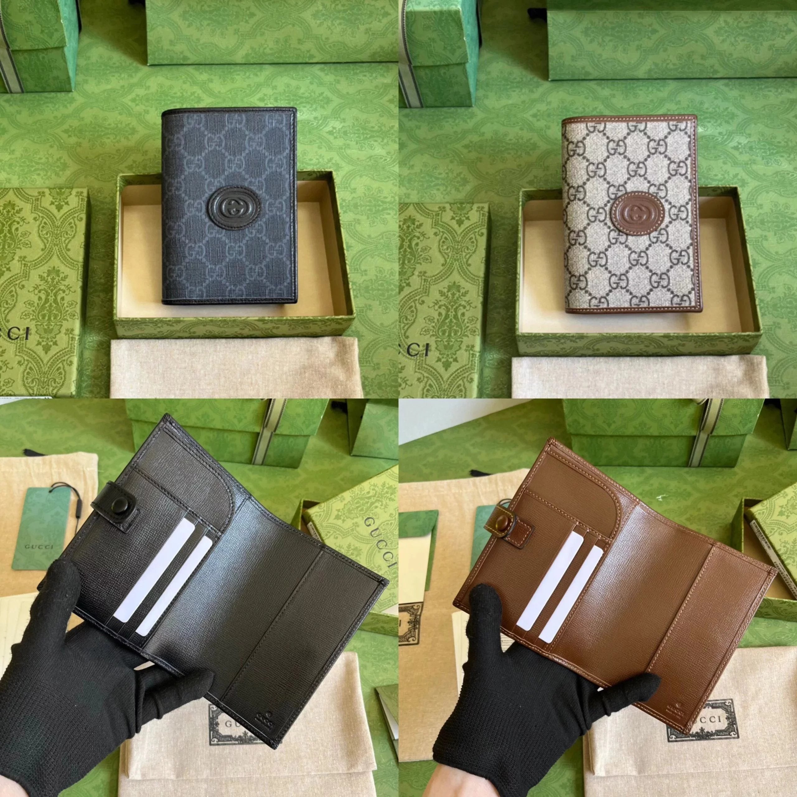 Gucci Wallet Top version 【**Original Leather】New Ophidia Brand New Fashion Series Passport Case Pocket Clip Men's and Women's Wallet Wallet Card Clamp Card Holder Card Holder Wallet Clutch10.5cm Model:724562