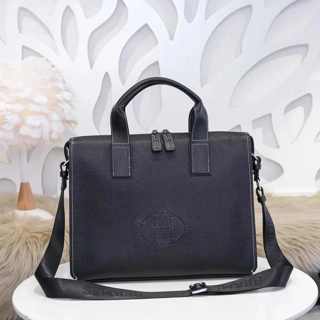 Hermes men's bag Top version Can Support Counter Comparison Genuine Goods Quality Men's Bag Business Briefcase Computer Bag Messenger Bag Shoulder Bag Handbag Handbag