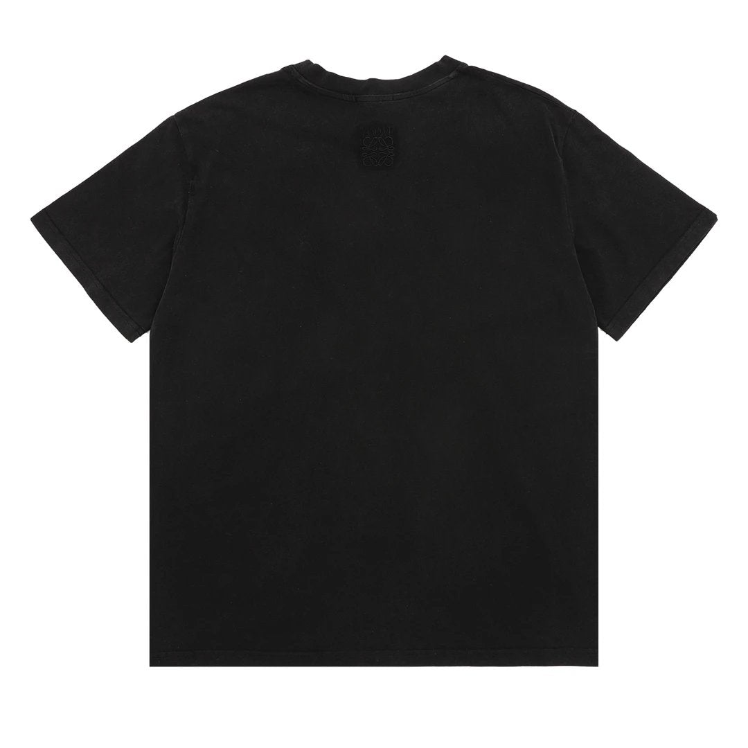 LOEWE T-shirt Chest Washed Letter Print logo round Neck Short Sleeve25ss New pure cotton T Unisex T-Shirt OS Loose Fit Base Shirt Top Half Sleeve T-Shirt