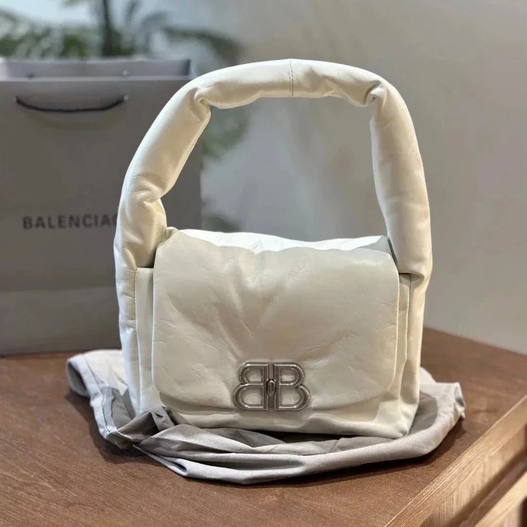 Balenciaga Bag Top version A Women's Bag2024New Summer Products MONACO Handbag Oil Wax Cowhide hobo Underarm Bag Shoulder Bag