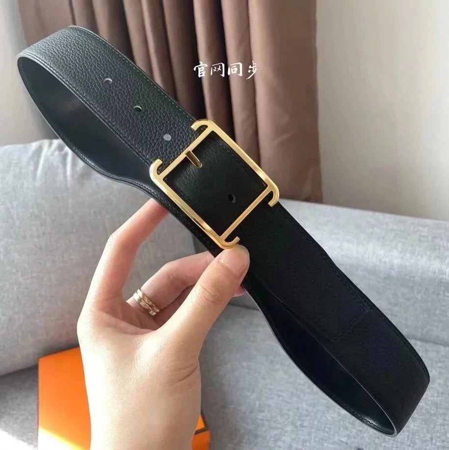 Hermes Belt Top version New Men's Lady's Pants Belt3.8cm Import togo Leather Double-Sided Lychee Pattern Pin Buckle Double-Sided Belt Stainless Steel Hardware Belt togo Leather belt H Belt Loop Business