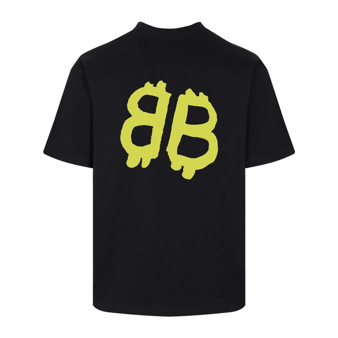 Balenciaga T-shirt Unique Large Double Back B Letter Printing logo round Neck Short Sleeve25ss New pure cotton T Unisex T-Shirt OS Drop Shoulder Loose Fit Base Shirt Top T-Shirt Short Sleeve