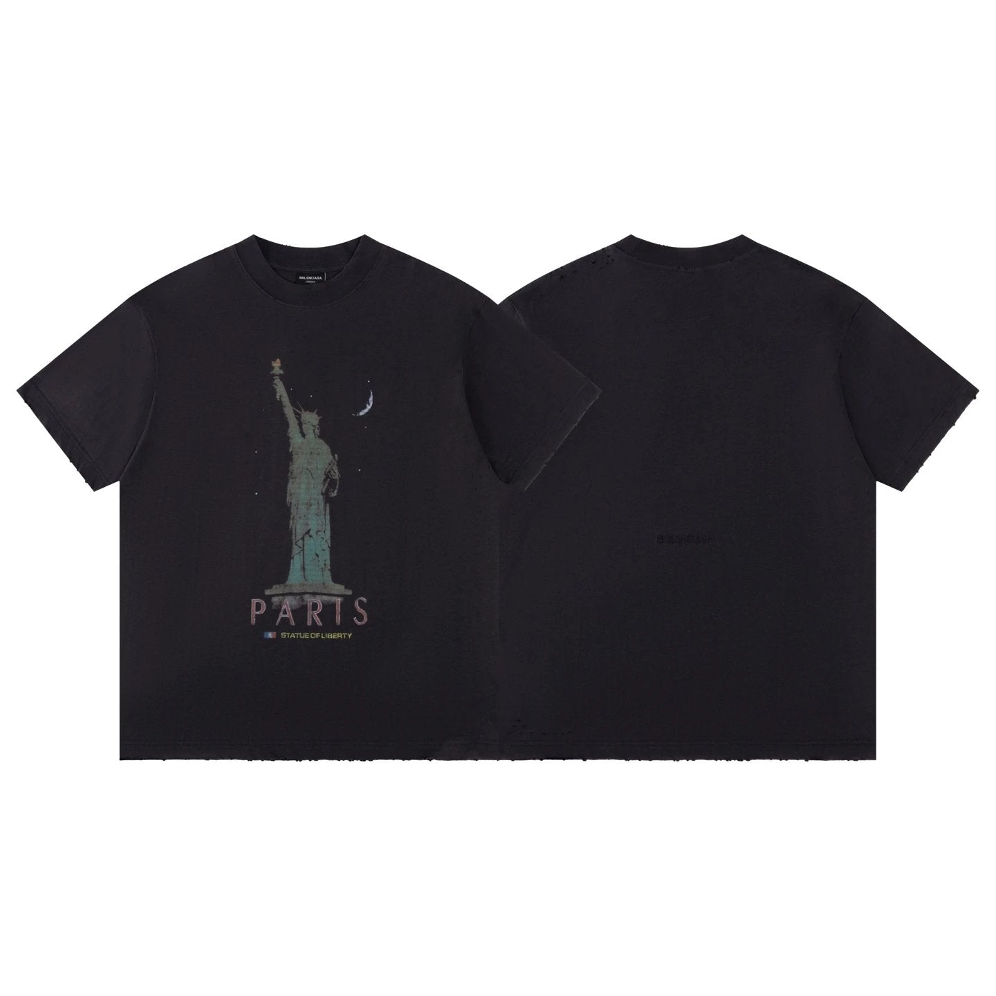 Balenciaga T-shirt Chest with Statue of Liberty Print logo round Neck Short Sleeve25ss New Pure Cotton Unisex Style T T-shirt OS Loose Fit Base Shirt Top Half Sleeve T-Shirt
