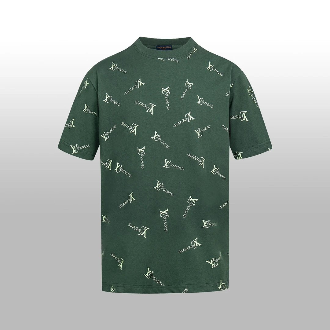 Louis Vuitton LV T-shirt Allover Hand-painted Print logo round Neck Short Sleeve25ss New Pure Cotton Unisex Style T T-shirt OS Loose Fit Base Shirt Half Sleeve T-Shirt Top Half Sleeve