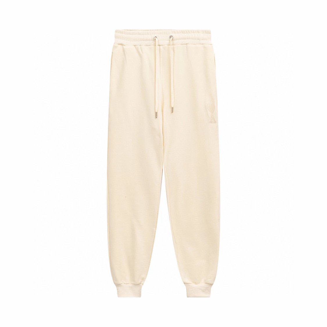 Ami Sweatpants Top Version Embroidered Ankle-Tied Men's and Women's Same Casual Sports Trousers Pants