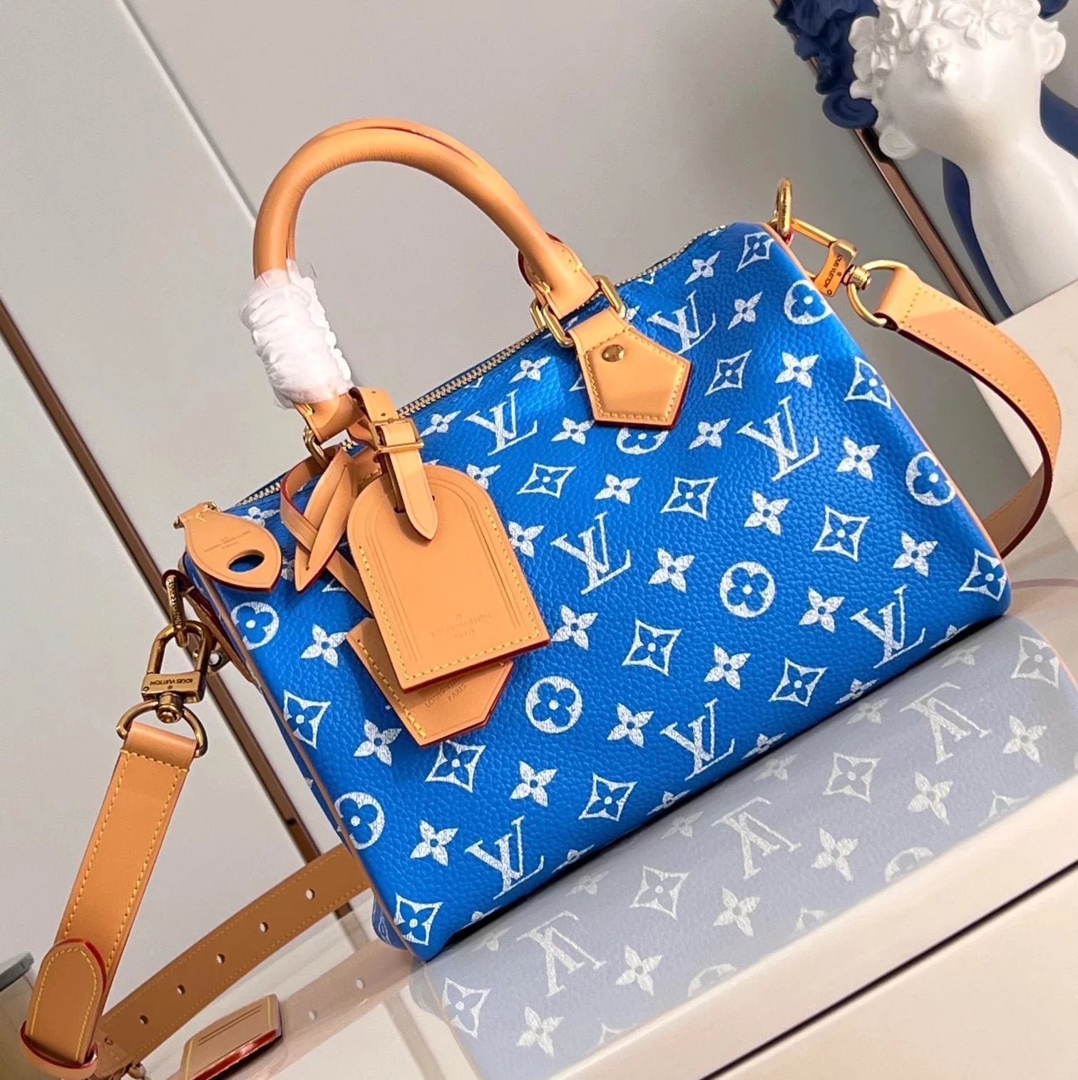 Louis Vuitton LV Women's Bag Top version 【Highest Quality】24New M24424This Paragraph SpeedyP9Bandoulière25Monogram Leather Handbags Deliver NATRICH Texture with Soft Cow Leather25cm Pillow bag