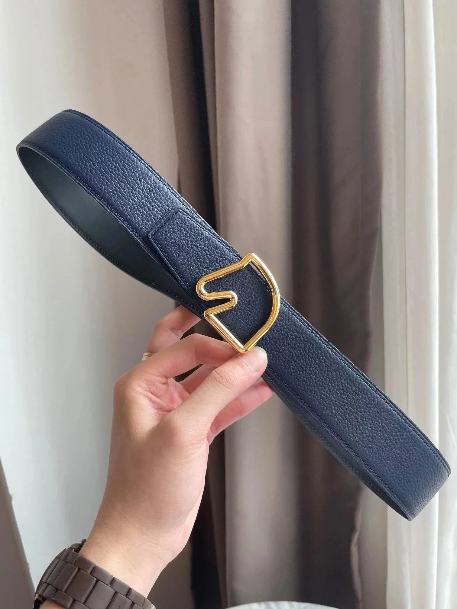 Hermes Belt Top version New H Home Men's Leather Double-Sided Available Pure Cowhide Belt Fashion All-Match Casual Belt