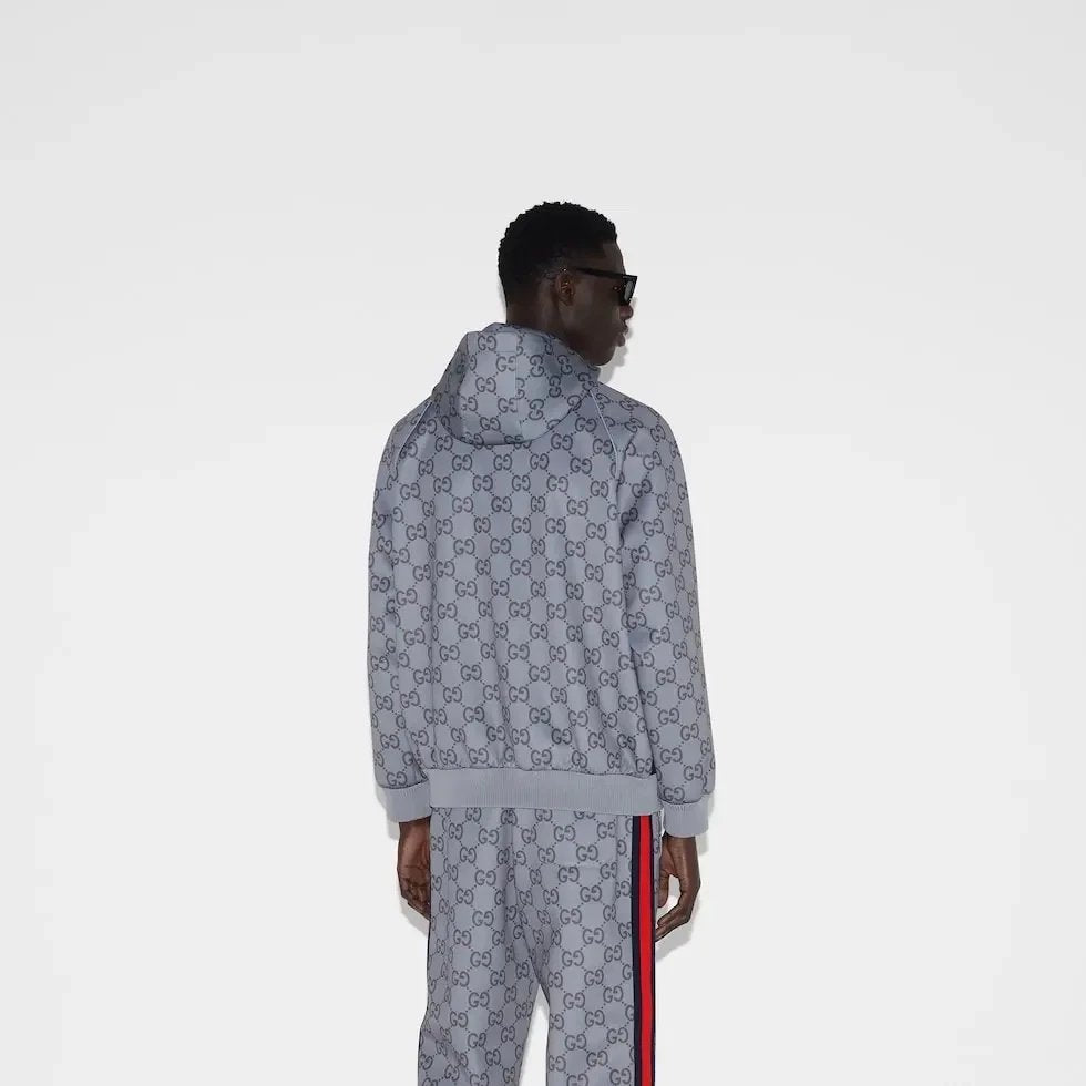 Gucci Sweatpants GG Decorative Ribbon Red and Blue Ribbon Inlay Zipper Jacket Hooded Coat Workout Clothes Neoprene Jogging Trousers Casual Pants Ankle-Tied Sweatpants Sports Pants Men and Women Same Sweatpants Suit Long Pants24ss Autumn and Winter New Pro