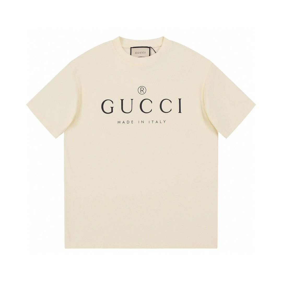 Gucci T-shirt Classic Chest Print logo round Neck Short Sleeve25ss New Pure Cotton Unisex Style T T-shirt OS Loose Fit Base Shirt Short Sleeve T-Shirt Top