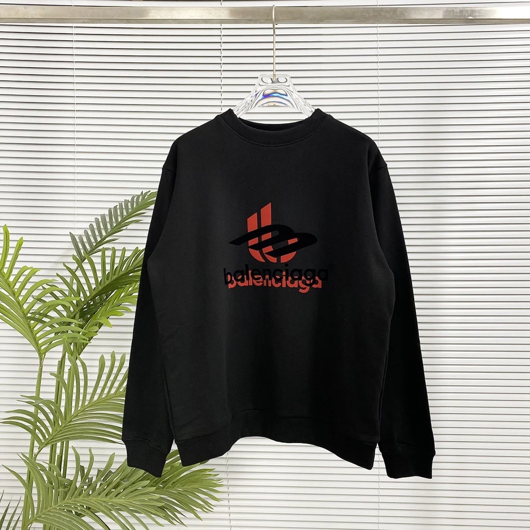 Balenciaga Hoodie Foam Print Long Sleeve Sweatshirt Crew Neck Sweatshirt Long Sleeve Base Shirt Jacket Top Fashion Unisex Sports Casual Loose Fit Versatile Autumn Winter New Arrival